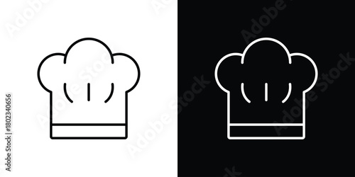 Chef hat icon. Editable stroke. thin line outline concept vector.