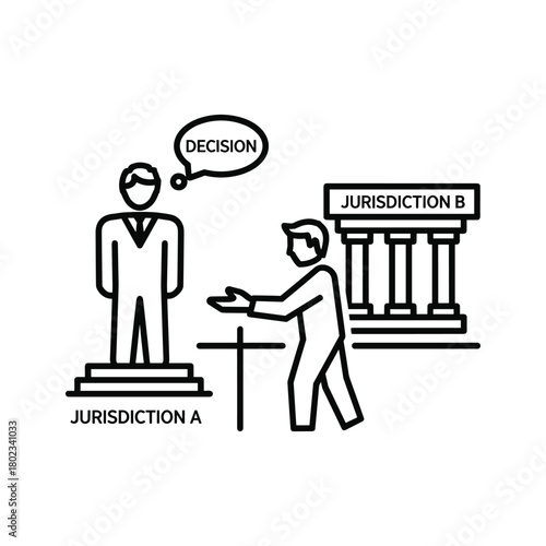 Cross-jurisdictional decision making process involving two distinct legal entities and a crucial choice