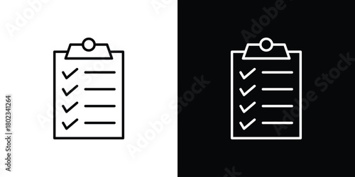 Clipboard icon. Editable stroke. thin line outline concept vector.