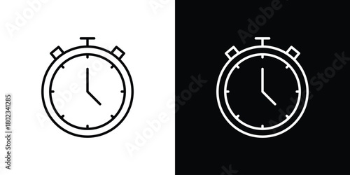 Clock icon. Editable stroke. thin line outline concept vector.