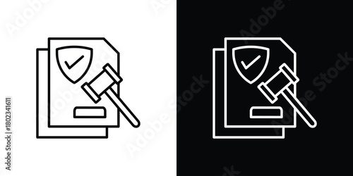 Code of conduct icon. Editable stroke. thin line outline concept vector.