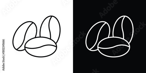 Coffee Bean icon. Editable stroke. thin line outline concept vector.