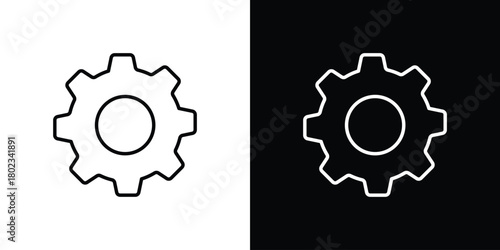 Cogwheel icon. Editable stroke. thin line outline concept vector.