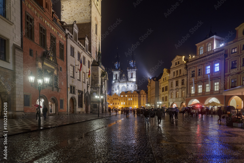 Fototapeta premium Prague Old Town Square by night