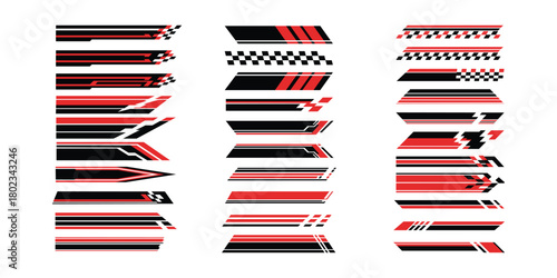 Racing stripes decoration vector graphic element for car and vehicle body