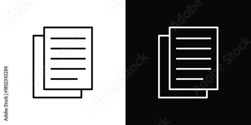 Copy icon. Editable stroke. thin line outline concept vector.