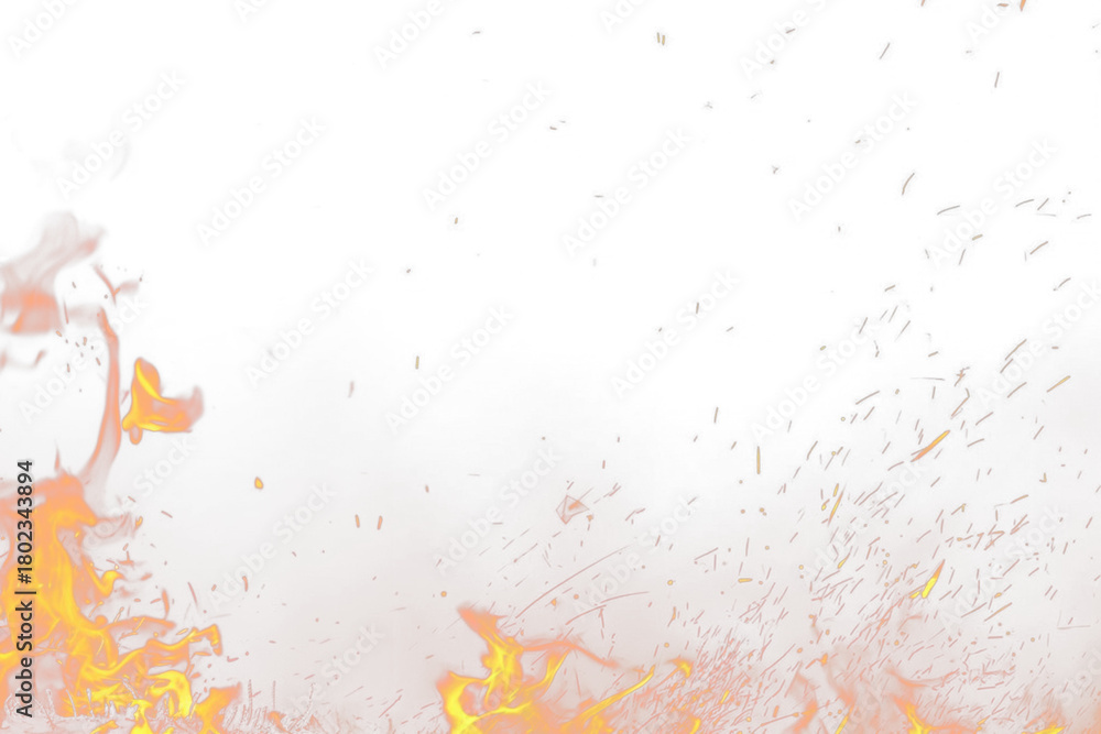 Fototapeta premium A sharp flame rises quickly with pointed shapes and bright glow, captured on a transparent background. Thin streaks of light emphasize speed, making the PNG ideal for dynamic visual scenes.