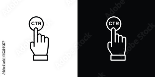 CTR icon. Editable stroke. thin line outline concept vector.