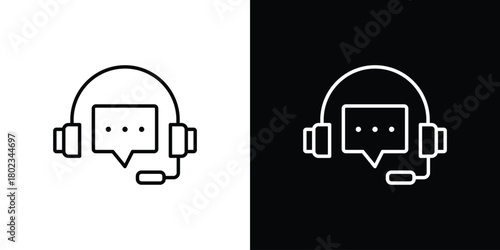 Customer service icon. Editable stroke. thin line outline concept vector.