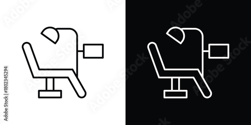 Dentist chair icon. Editable stroke. thin line outline concept vector.
