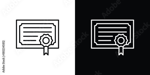 Diploma icon. Editable stroke. thin line outline concept vector.