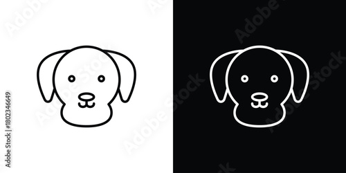 Dog icon. Editable stroke. thin line outline concept vector.