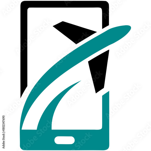 Modern Travel App Plane Emblem SVG