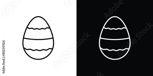 Easter egg icon. Editable stroke. thin line outline concept vector.