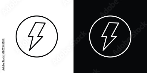 Electricity icon. Editable stroke. thin line outline concept vector.