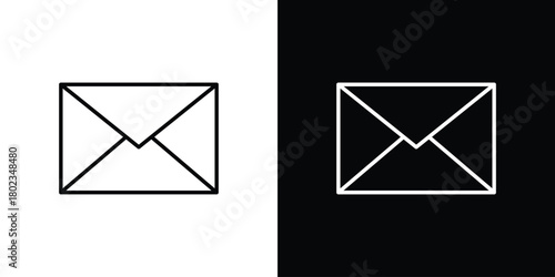 Envelope icon. Editable stroke. thin line outline concept vector.