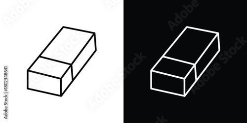Eraser icon. Editable stroke. thin line outline concept vector.