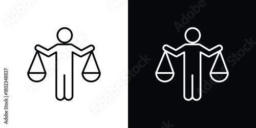 Ethics icon. Editable stroke. thin line outline concept vector.