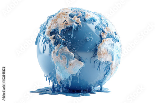 Melting Planet Earth: A visually striking representation of Earth succumbing to the effects of climate change, emphasizing the urgent need for environmental consciousness.