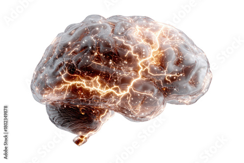 Brain's Electric Pulse: Illustrating the intricate network of the human brain, charged with dynamic energy and neural activity, evoking the power of thought and consciousness.