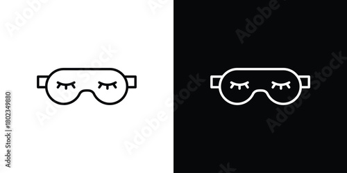 Eye mask icon. Editable stroke. thin line outline concept vector.
