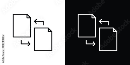 File transfer icon. Editable stroke. thin line outline concept vector.