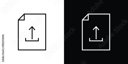 File upload icon. Editable stroke. thin line outline concept vector.