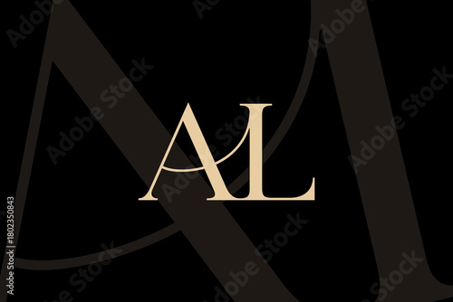 AL or LA letter logo icon design. Classic style luxury initials monogram.