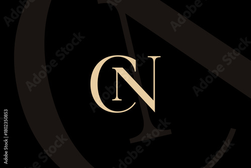 CN or NC letter logo icon design. Classic style luxury initials monogram.