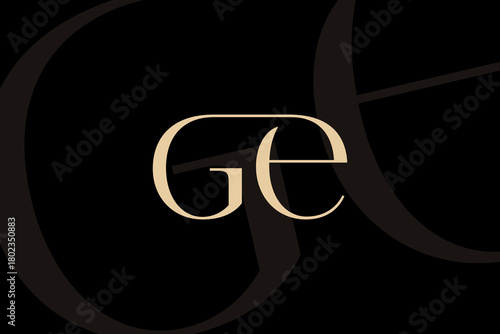 GE or EG letter logo icon design. Classic style luxury initials monogram.