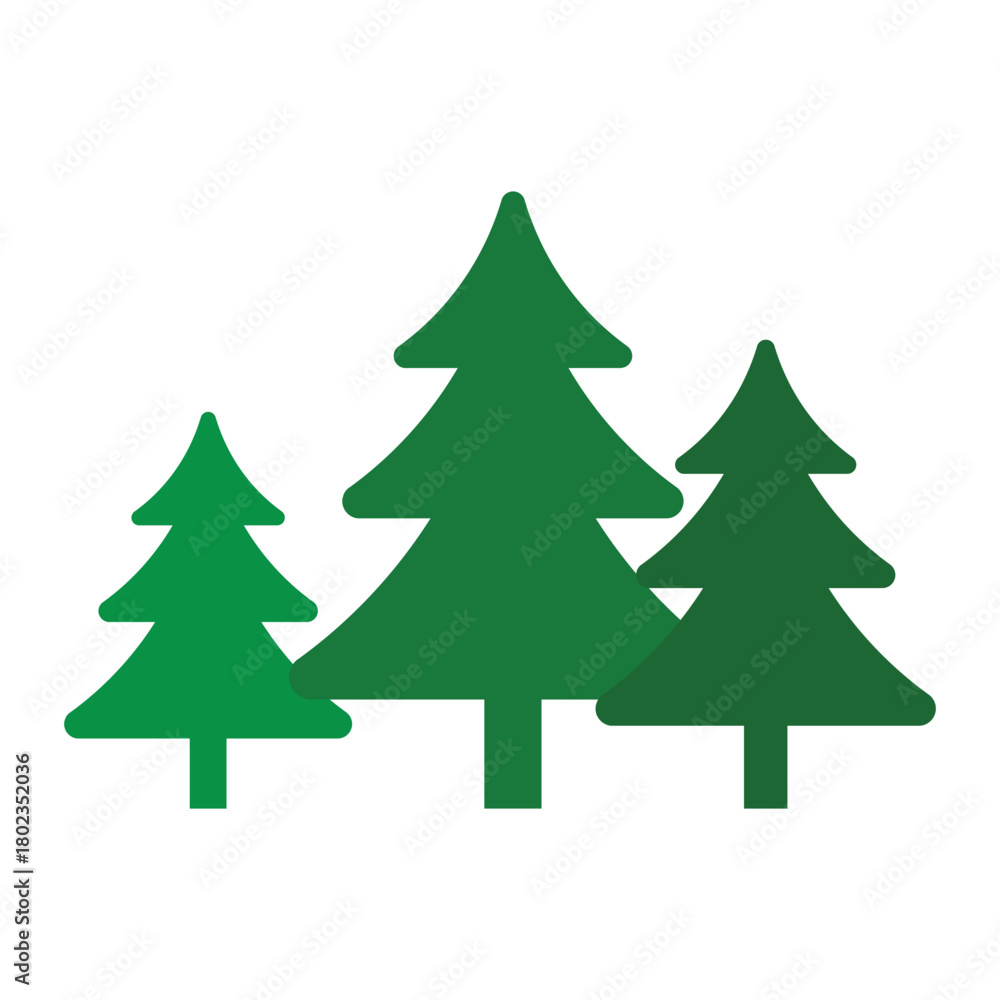 Obraz premium Forest Trees Vector Icon.