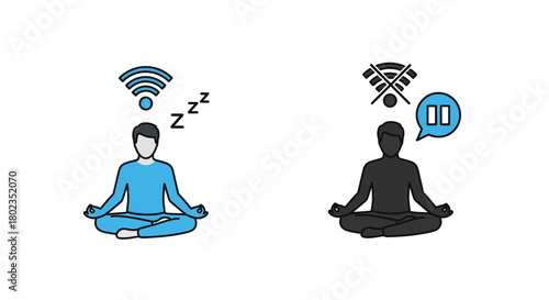 Balancing connectivity and calm: wifi meditation pose