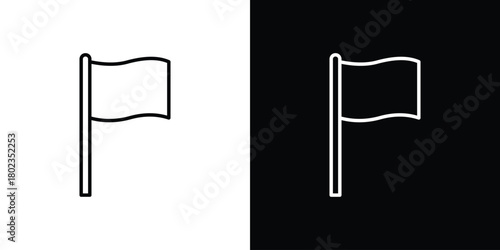 Flag icon. Editable stroke. thin line outline concept vector.