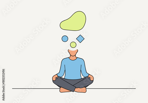Mindfulness and meditation concept with abstract shapes