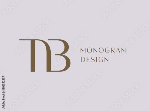 TB letter logo icon design. Classic style luxury initials monogram.