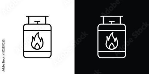 Gas cylinders icon. Editable stroke. thin line outline concept vector.