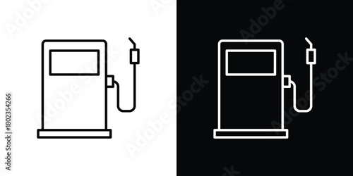 Gas station icon. Editable stroke. thin line outline concept vector.