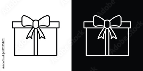 Gift box icon. Editable stroke. thin line outline concept vector.