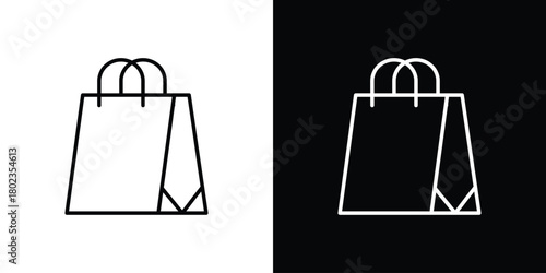 Gift bag icon. Editable stroke. thin line outline concept vector.