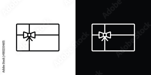 Gift card icon. Editable stroke. thin line outline concept vector.