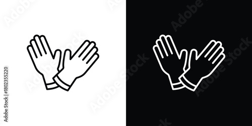 Glove icon. Editable stroke. thin line outline concept vector.