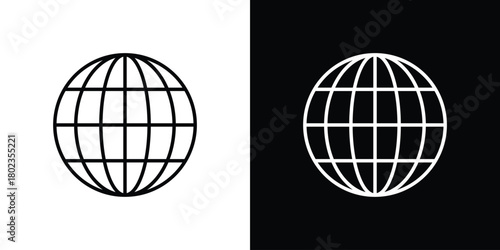Globe icon. Editable stroke. thin line outline concept vector.