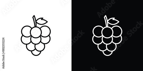 Grapes icon. Editable stroke. thin line outline concept vector.