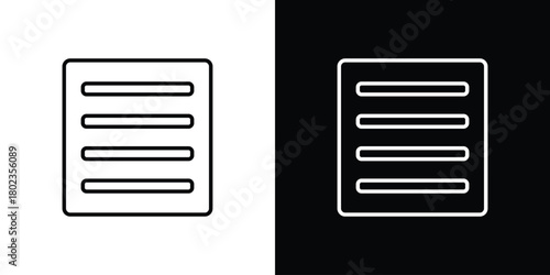 Hamburger menu icon. Editable stroke. thin line outline concept vector.