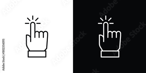 Hand click icon. Editable stroke. thin line outline concept vector.