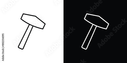 Hammer icon. Editable stroke. thin line outline concept vector.