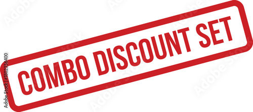 Distinctive red grunge stamp displaying the prominent capitalized text COMBO DISCOUNT SET within a clear rectangular border