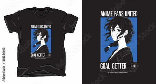 anime fans united graphic vector art t-shirt design print