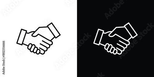 Handshake icon. Editable stroke. thin line outline concept vector.
