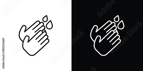 Handwashing icon. Editable stroke. thin line outline concept vector.